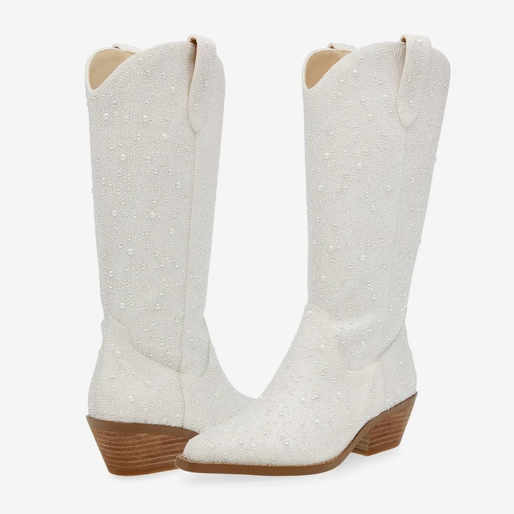 Betsy Johnson Ivory Dalas Western Boots